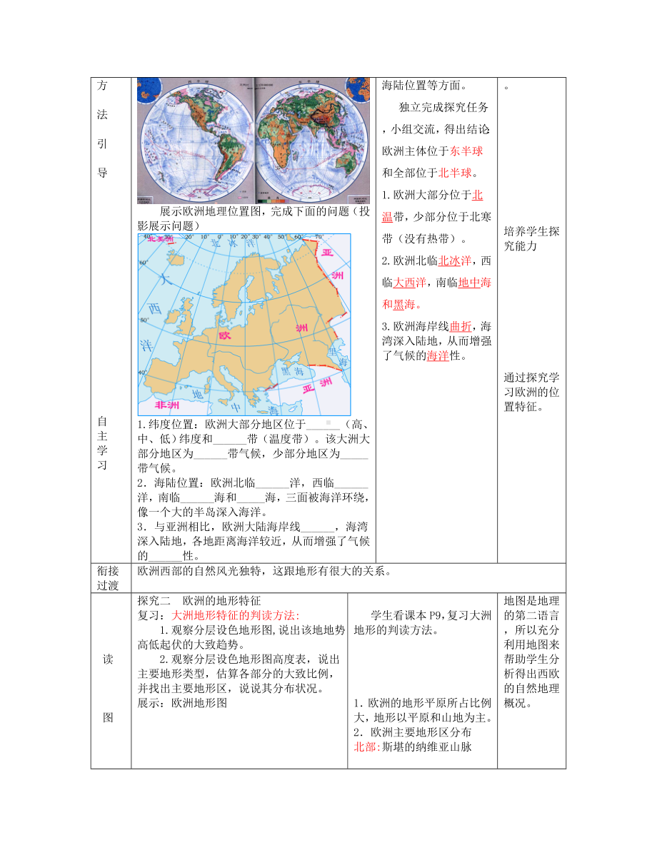 (部编本人教版)最新七年级地理下册-6.活动课-认识欧洲教案-(新版)商务星球版（经典练习）.doc_第2页