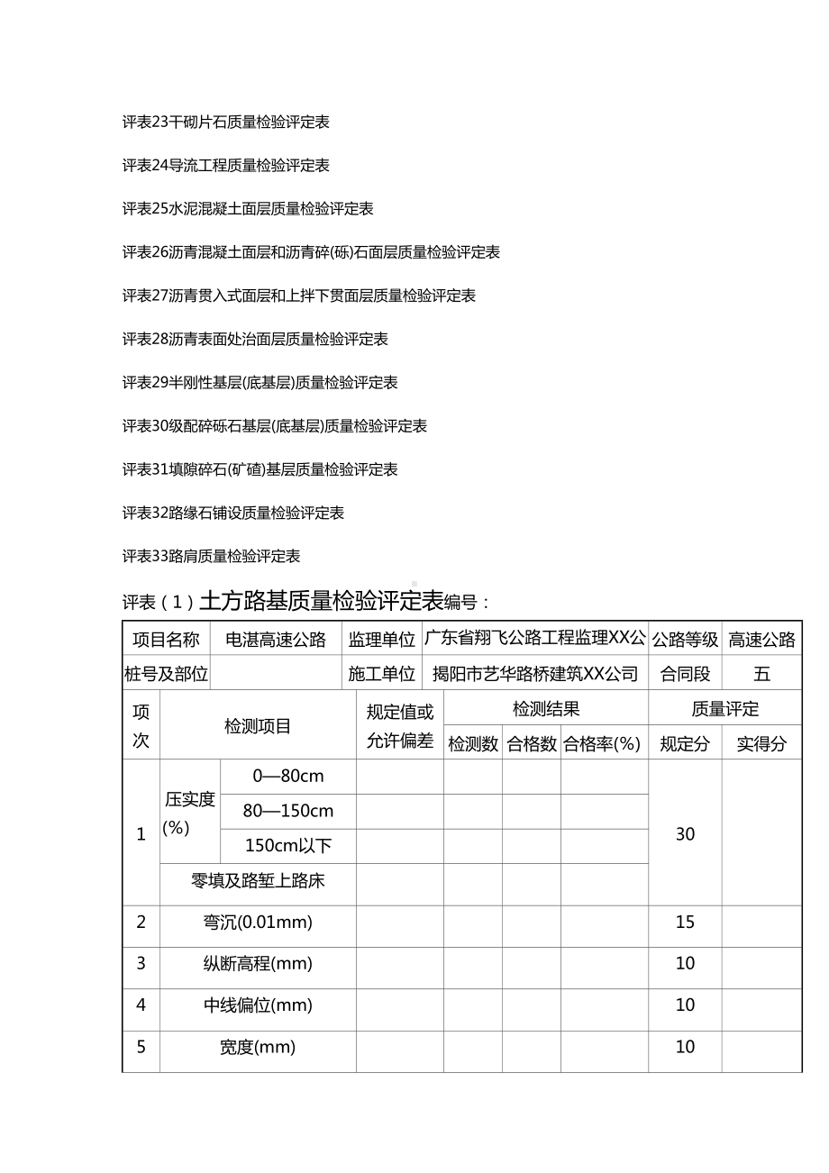 [建筑工程制度及套表]广东省公路工程施工表格(第一册)(路基路面工程)精编(DOC 38页).doc_第3页