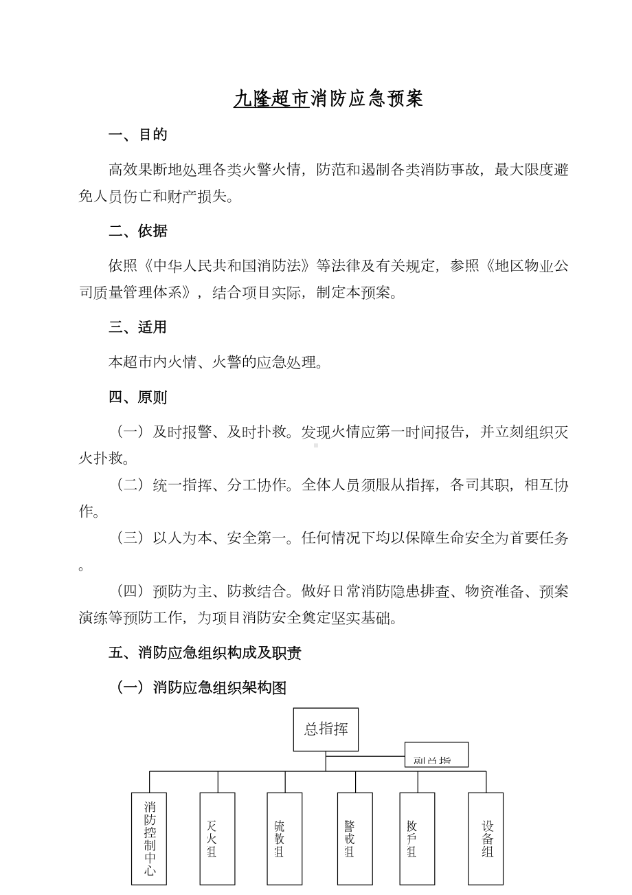 XX超市消防应急预案(DOC 9页).doc_第1页