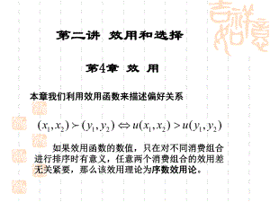 微观经济学-效用和选择课件.ppt