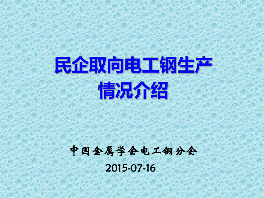 民企取向电工钢生产情况介绍课件.pptx_第1页