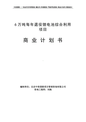 6万吨每年退役锂电池综合利用项目商业计划书写作模板-融资招商.doc