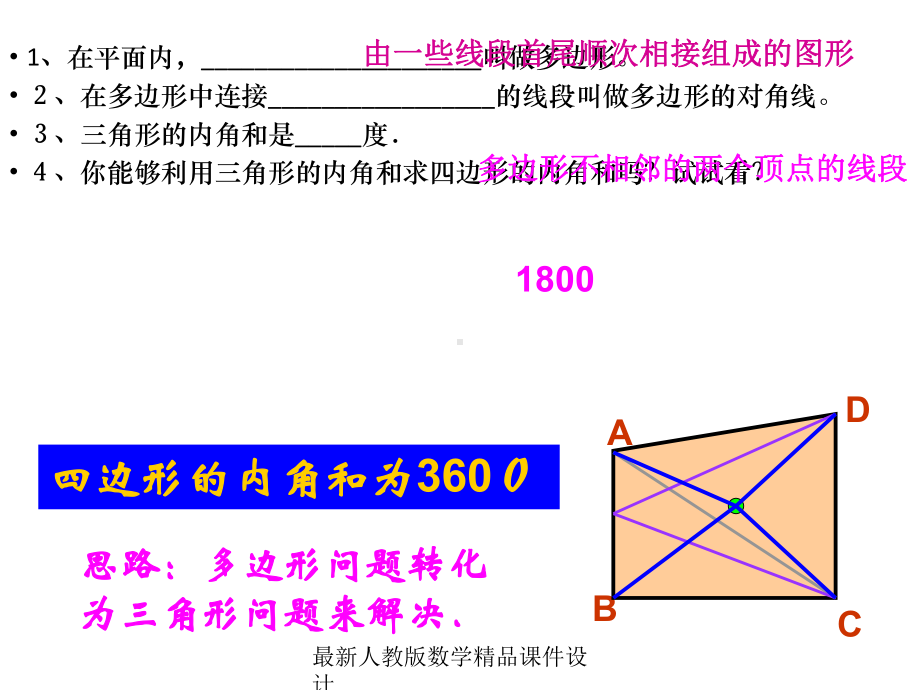 最新人教版七年级下册数学课件第七章-三角形-732多边形内角各和.ppt_第2页