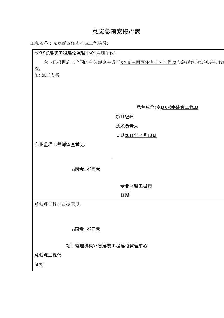 XX住宅小区现场总应急预案(DOC 46页).doc_第2页