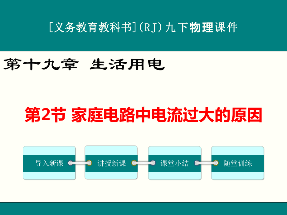 最新人教版九年级物理《家庭电路中电流过大的原因》优秀课件.ppt_第1页