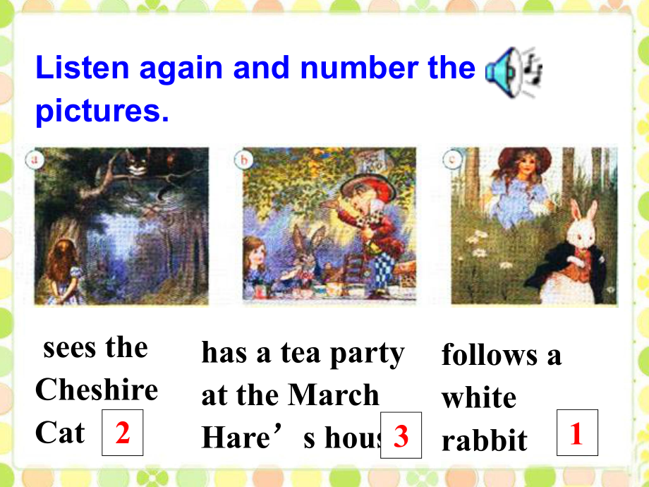 外研版英语八年级上册课件Module7-Unit1-Alice-was-sitting-with-her-sister-by-the-river.ppt_第3页