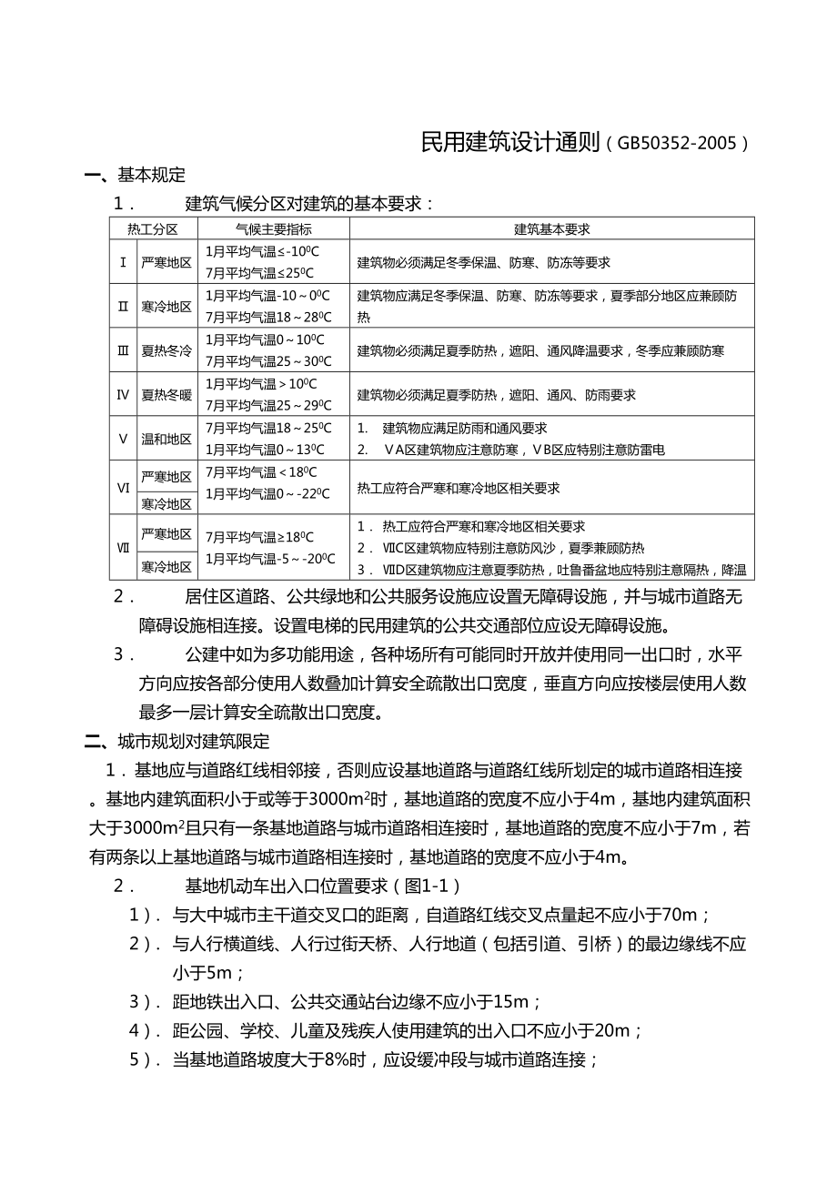 [施工方案]详细版一级注册建筑师考试设计规范精华(DOC 38页).doc_第1页