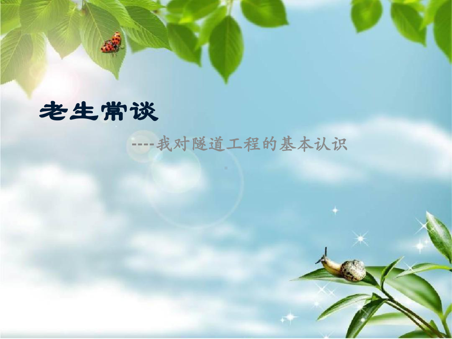 我对隧道工程的基本认识课件.ppt_第1页