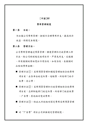 XX公司费用管理制度(DOC 29页).doc