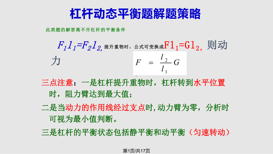 杠杆动态平衡考题解题策略课件.pptx_第1页