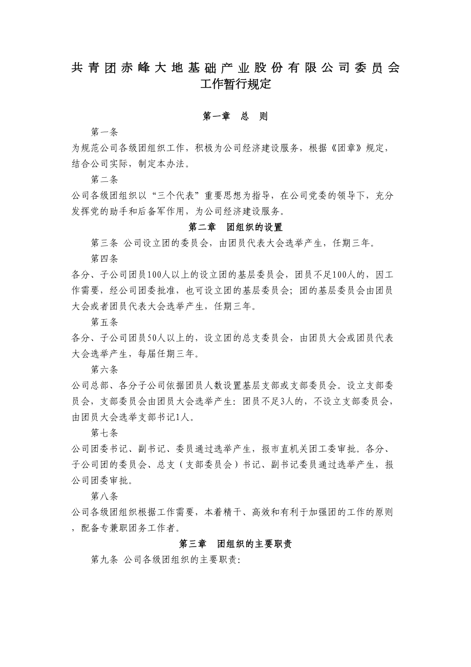 XX基础产业股份有限公司团委管理制度新版(DOC 15页).doc_第1页