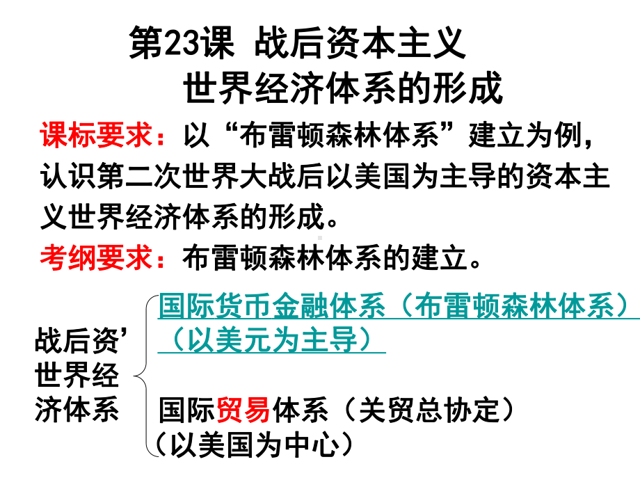 岳麓版高中历史必修二第五单元第23课《战后资本主义世界经济体系的形成》优秀课件.ppt_第1页