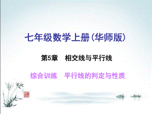 最新华东师大版七年级上册数学综合训练平行线的判定与性质课件.ppt