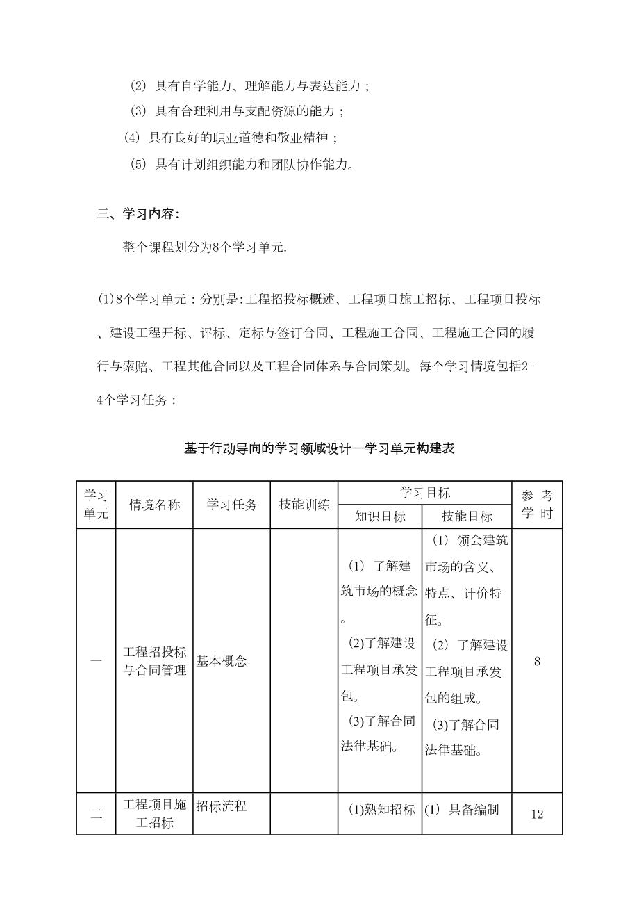 《工程合同管理》教学大纲(DOC 10页).doc_第2页