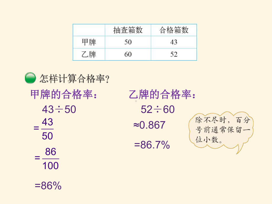 最新北师版小学六年级上册数学课件第4单元-百分数-第2课时-合格率.ppt_第3页