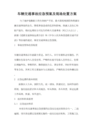 2021年车辆交通事故应急预案及现场处置方案(DOC 12页).docx