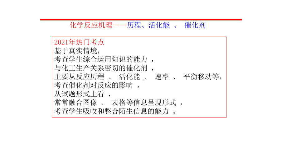 学科核心素养导向下2021年高考化学二轮复习策略讲座《化学反应机理-历程、活化能-、-催化剂-》课件.pptx_第2页