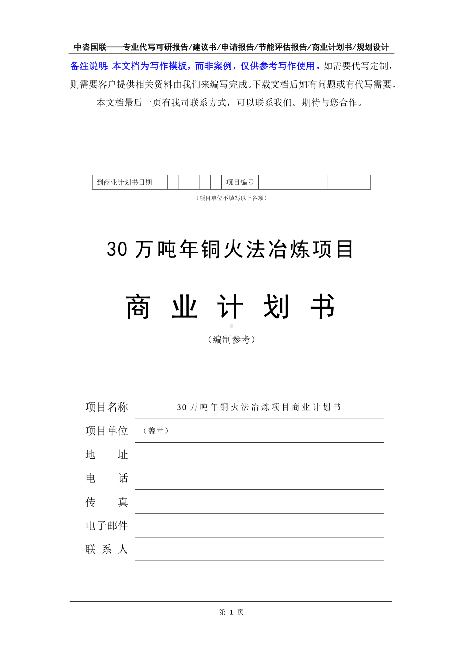 30万吨年铜火法冶炼项目商业计划书写作模板-融资招商.doc_第2页