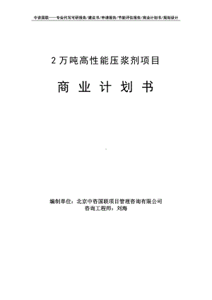 2万吨高性能压浆剂项目商业计划书写作模板-融资招商.doc