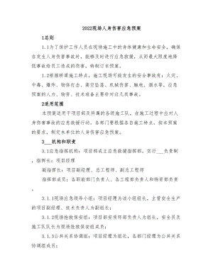 2022现场人身伤害应急预案(DOC 11页).doc