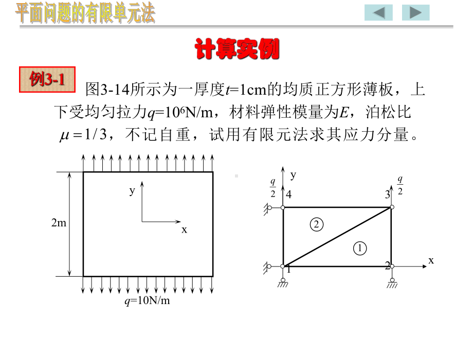 平面问题有限元例题课件.ppt_第1页