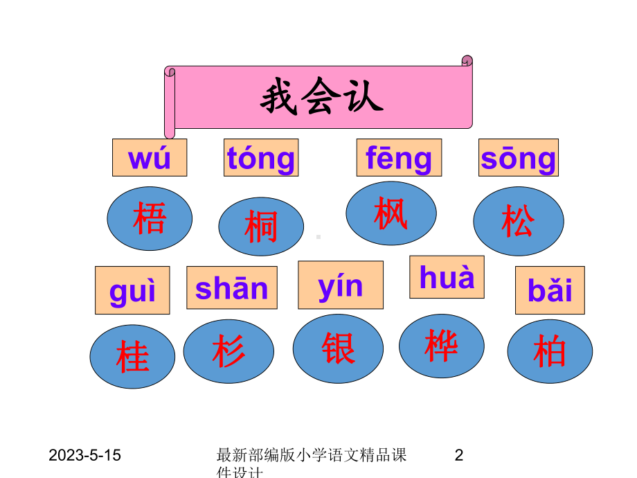 最新部编版小学二年级上册语文(课堂教学课件1)识字2-树之歌.ppt_第2页