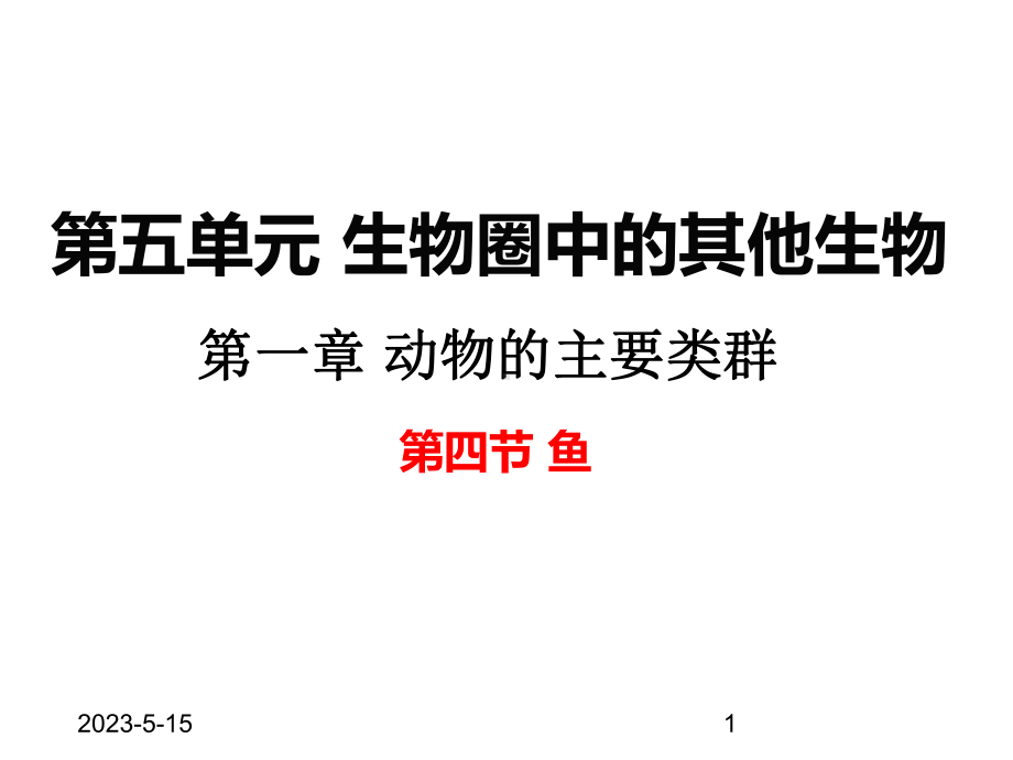 最新人教版八年级上册生物课件4第四节-鱼（备份）.ppt_第1页