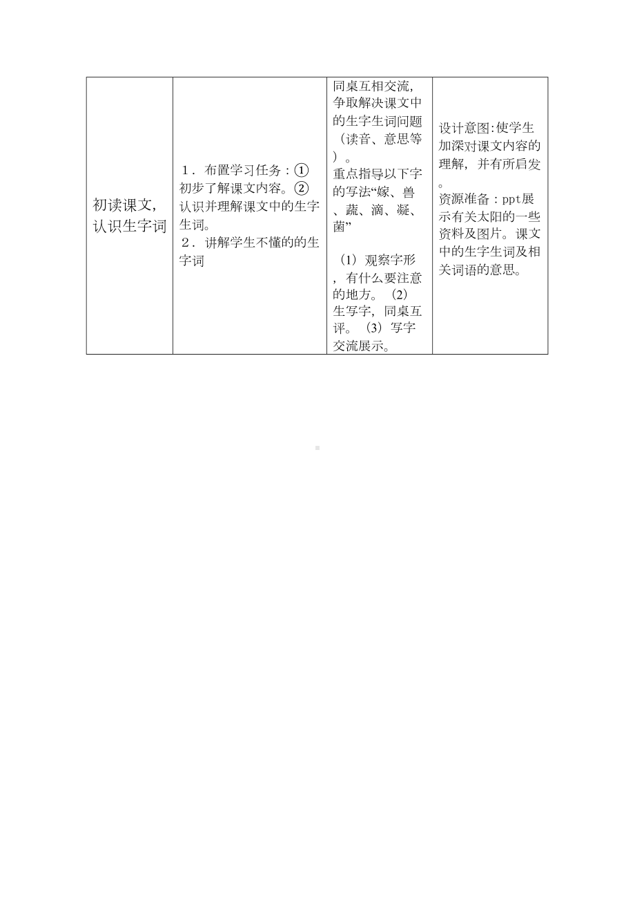 《太阳》--表格式教学设计方案(DOC 10页).doc_第3页