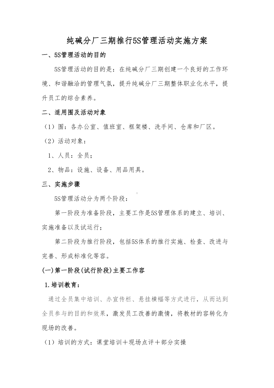 5S管理系统精彩活动实施计划清单方案设计(DOC 21页).doc_第1页