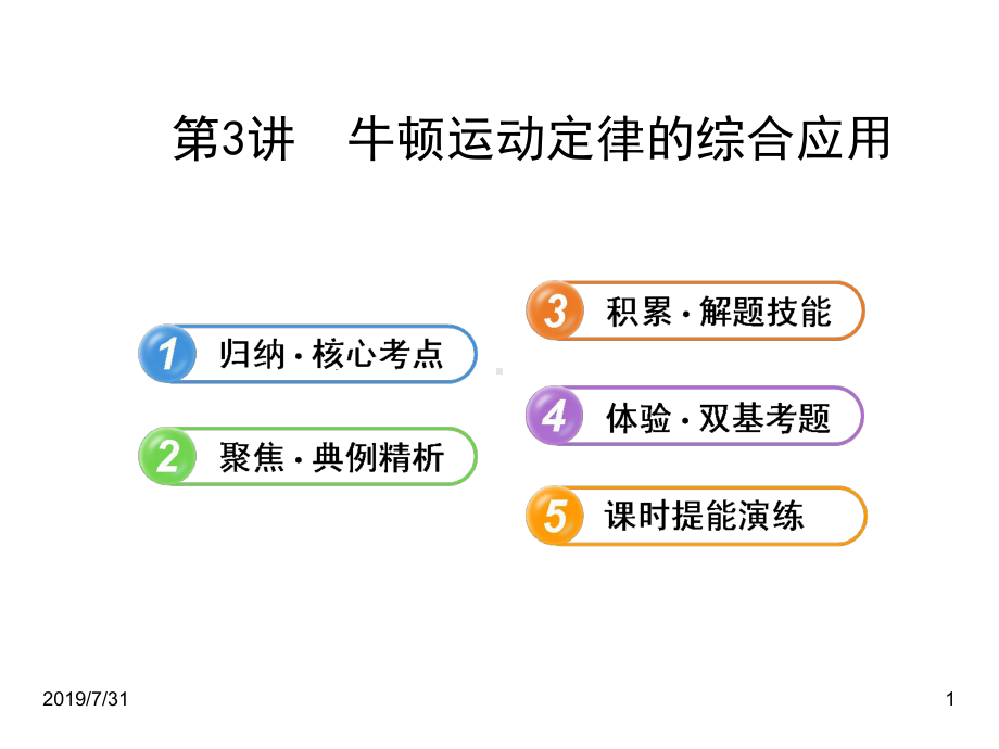 最新人教版高中物理一轮复习课件：33牛顿运动定律的综合应用.ppt_第1页