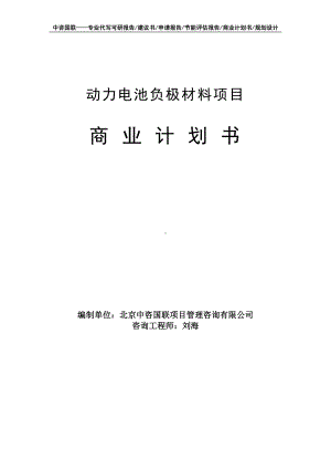 动力电池负极材料项目商业计划书写作模板-融资招商.doc