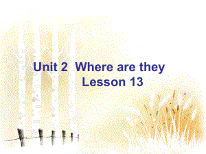 四年级上册英语课件Unit-2-Where-are-they-Lesson-13-课件｜清华版(一起)-.ppt