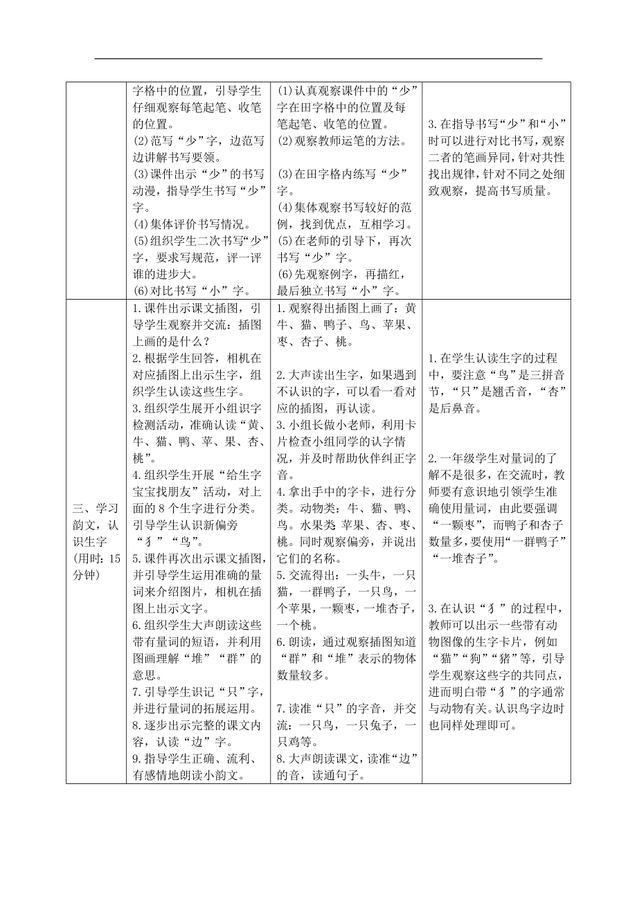 人教版语文一年级上册教学设计详案：识字7.大小多少.doc_第2页