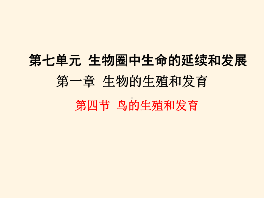 最新人教版八年级下册生物-课件-第四节-鸟的生殖和发育-第四节-鸟的生殖和发育.ppt_第1页