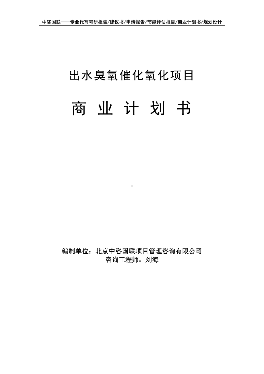 出水臭氧催化氧化项目商业计划书写作模板-融资招商.doc_第1页