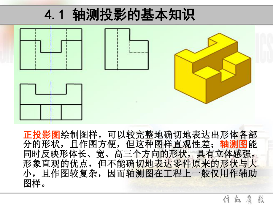 建筑制图与识图(主干课)第4章-轴测投影图45-第4章轴测投影课件.ppt_第3页