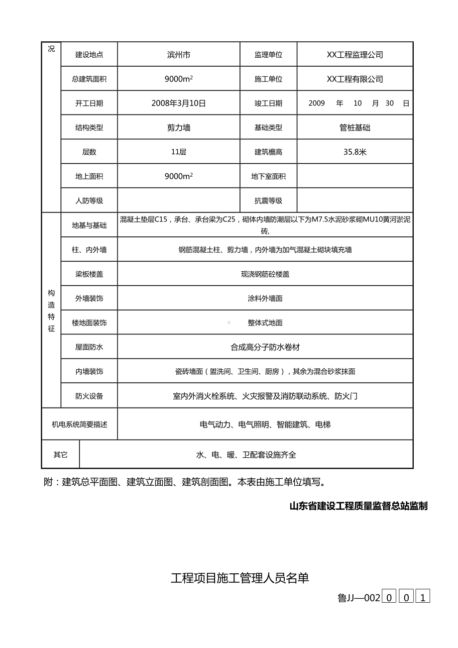 (建筑工程制度及套表)山东住宅楼建筑与结构工程施工技术资料表格范例精编(DOC 86页).doc_第3页