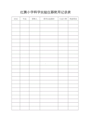 XX小学科学实验仪器使用记录表(DOC 10页).doc