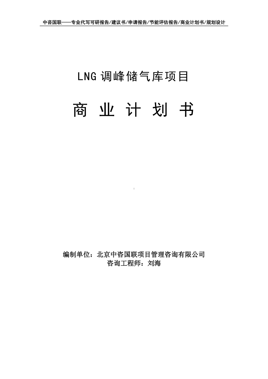 LNG调峰储气库项目商业计划书写作模板-融资招商.doc_第1页