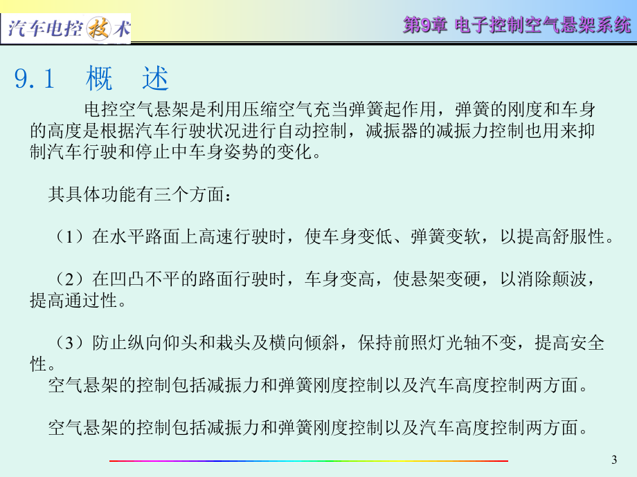 汽车电控技术第9章电子控制空气悬架系统课件.ppt_第3页