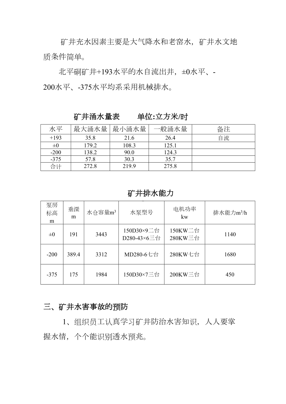 XXXX北矿水害应急预案(DOC 13页).doc_第3页