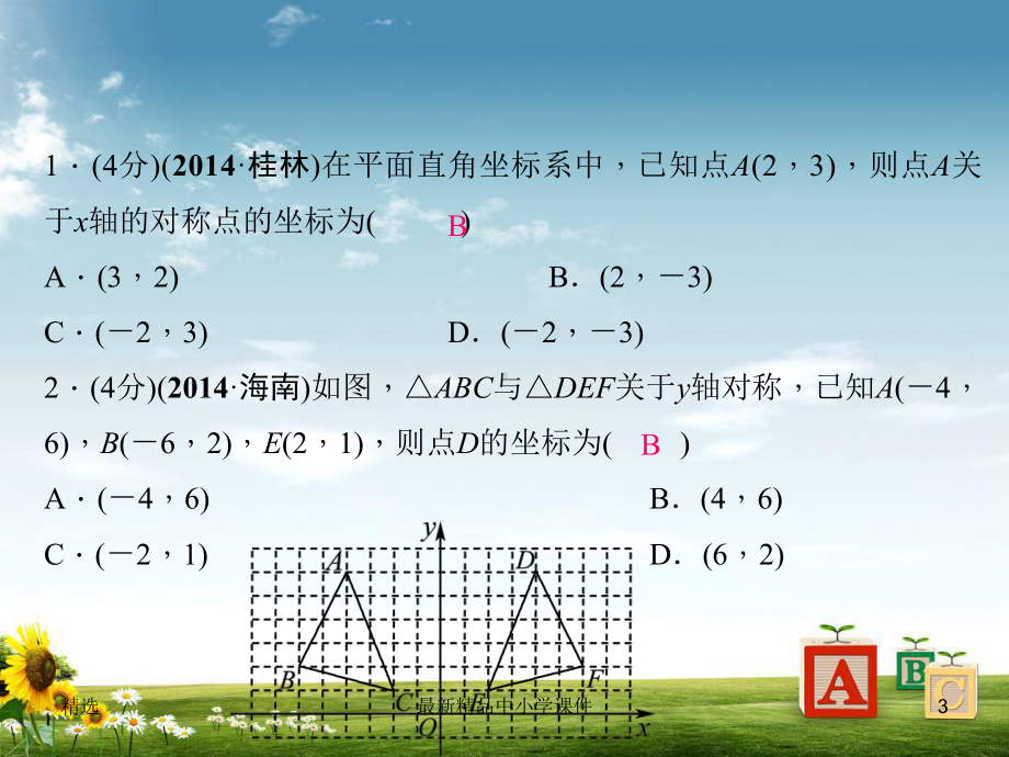 北师大版八年级数学上册：3-3《轴对称与坐标变化》课件.ppt_第3页