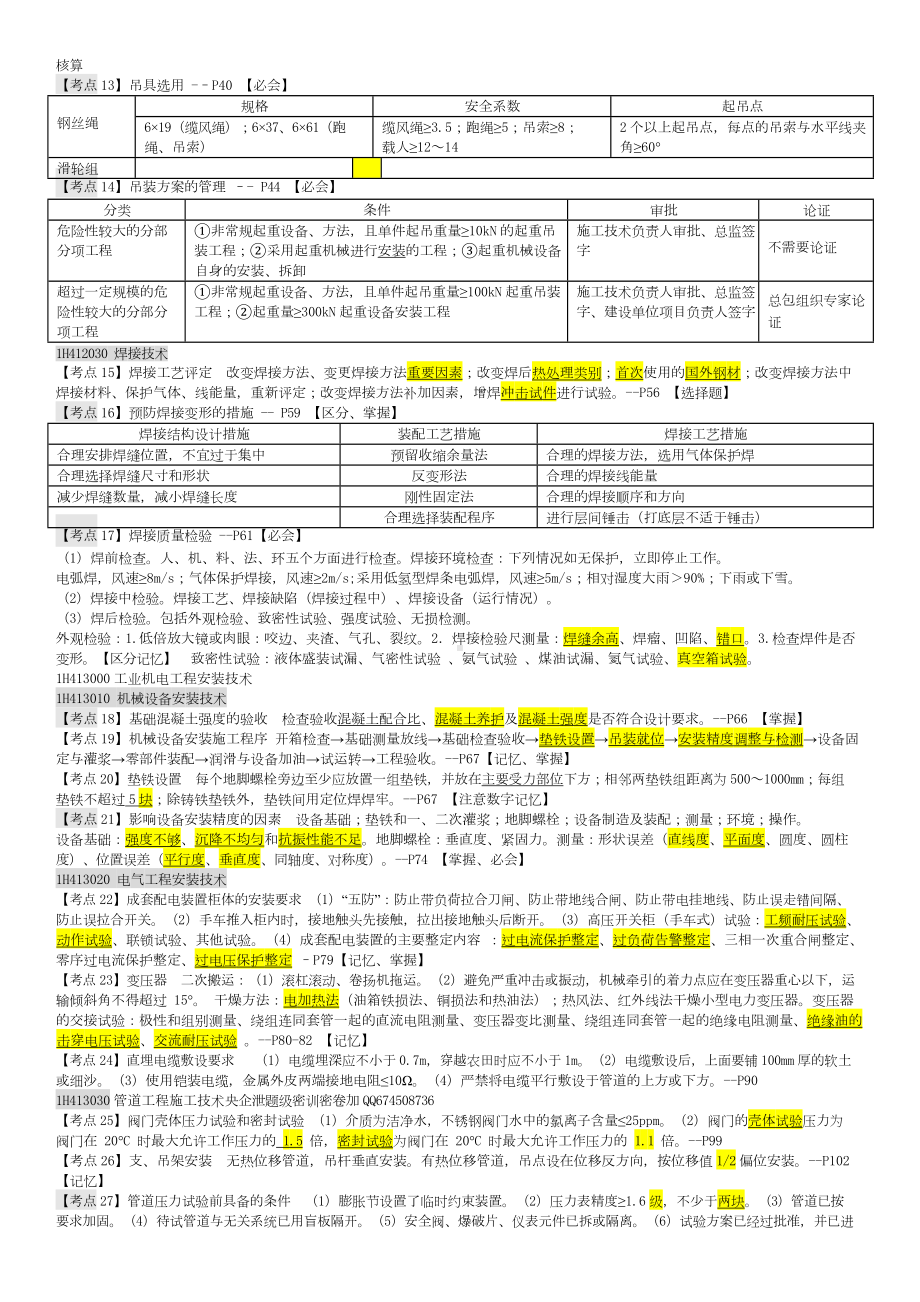 2020年-一级建造师《机电》核心考点汇总(DOC 10页).doc_第2页