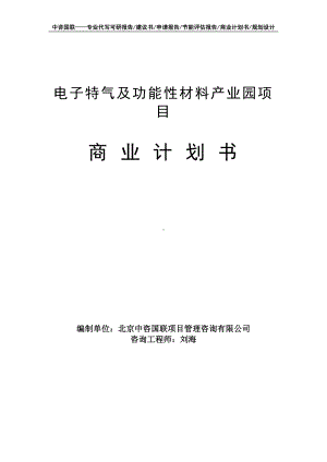 电子特气及功能性材料产业园项目商业计划书写作模板-融资招商.doc