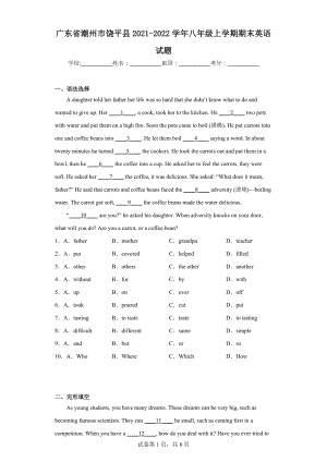 广东省潮州市饶平县2021-2022学年八年级上学期期末英语试题.docx