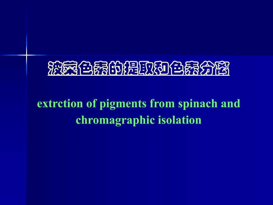 波菜色素的提取和色素分离课件.ppt_第1页