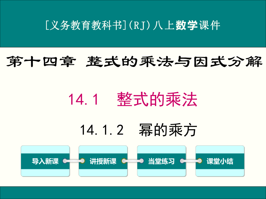 最新人教版八年级上册数学1412幂的乘方优秀课件.ppt_第1页