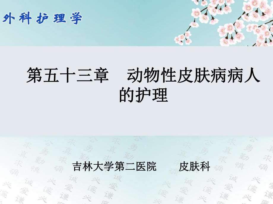 外科护理学课件53第五十三章动物性皮肤病病人的护理.pptx_第1页