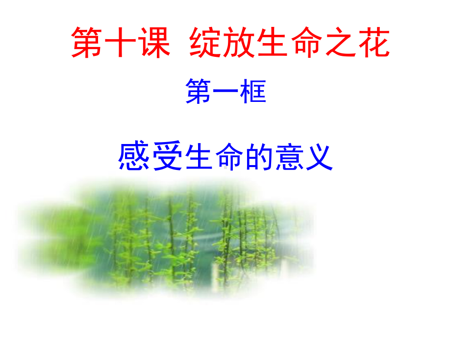 新人教道德与法治七年级上册课件101-感受生命的意义-课件.ppt_第1页