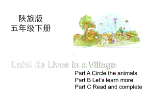 最新陕旅版英语五年级下册-Unit-4-He-Lives-in-a-Village第3课时课件.ppt